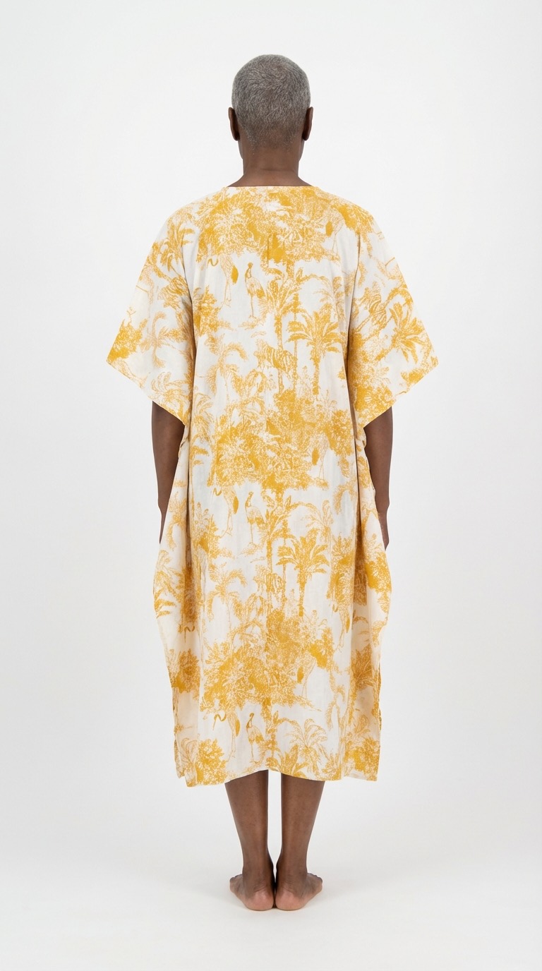 dos caftan Nairobi en coton block print par Bohosoleil