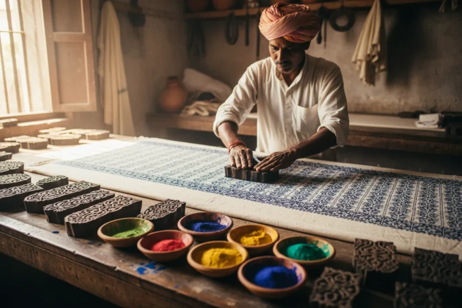 technique block print artisanat indien