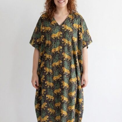 caftan MUMBAI en coton block print de la marque Bohosoleil