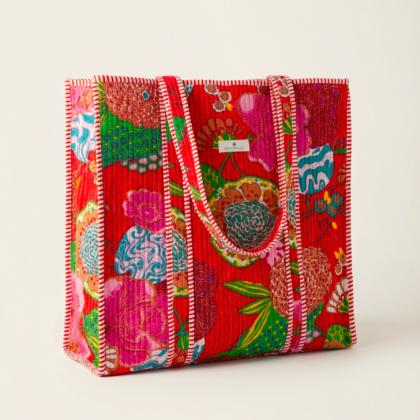 sac cabas hanoi pr Bohosoleil rouge motif fleurs floral