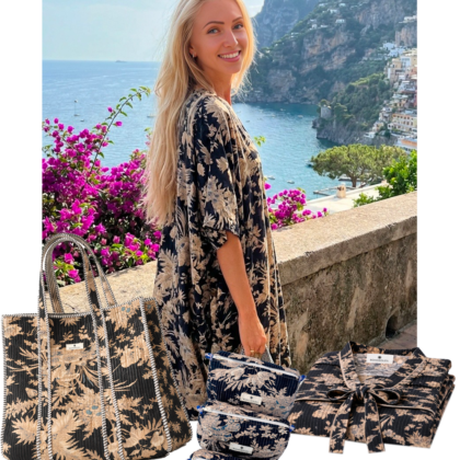 kit floral caftan trousses toilette maquillage sac cabas voyage en coton par bohosoleil