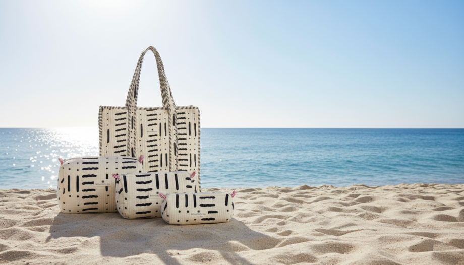 caftan trousses en coton design moderne block print artisanal fait main Bohosoleil