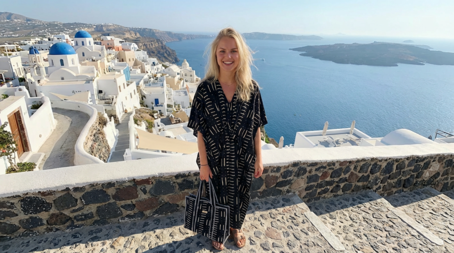 bohosoleil kaftan robe grèce blonde vacances