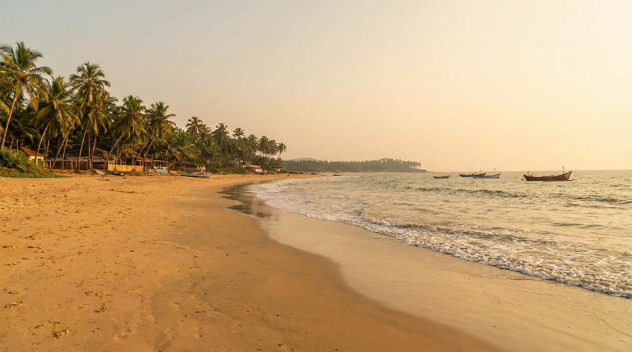 plage goa coucher de soleil