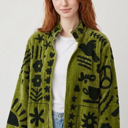 veste suzani velours vert